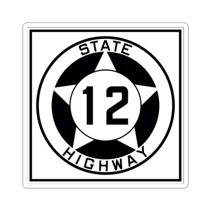 Texas 12 1935 (Texas) (Road Sign) STICKER Vinyl Kiss-Cut Decal 6 Inch White - The Sticker Space
