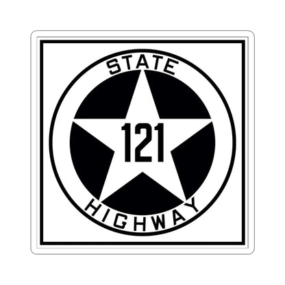 Texas 121 1917 (Texas) (Road Sign) STICKER Vinyl Kiss-Cut Decal 3 Inch White - The Sticker Space