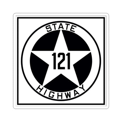 Texas 121 1917 (Texas) (Road Sign) STICKER Vinyl Kiss-Cut Decal 4 Inch White - The Sticker Space