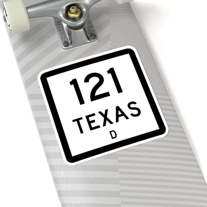 Texas 121-D (Texas) (Road Sign) STICKER Vinyl Kiss-Cut Decal - The Sticker Space