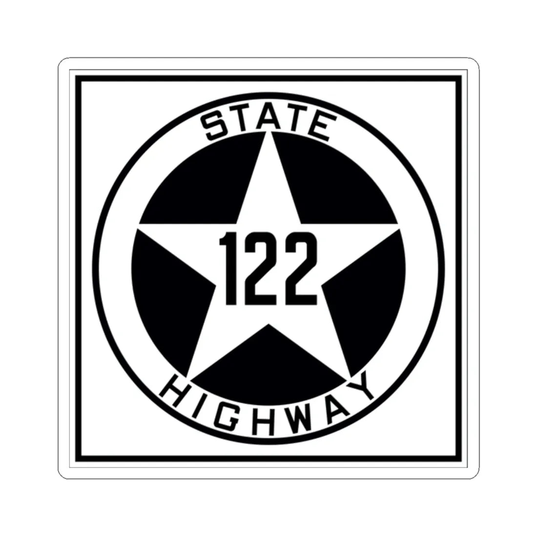 Texas 122 1917 (Texas) (Road Sign) STICKER Vinyl Kiss-Cut Decal 2 Inch White - The Sticker Space