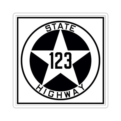 Texas 123 1917 (Texas) (Road Sign) STICKER Vinyl Kiss-Cut Decal 2 Inch White - The Sticker Space