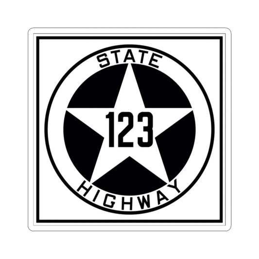 Texas 123 1917 (Texas) (Road Sign) STICKER Vinyl Kiss-Cut Decal 2 Inch White - The Sticker Space