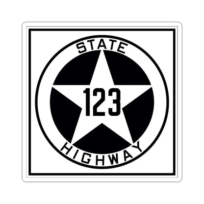 Texas 123 1917 (Texas) (Road Sign) STICKER Vinyl Kiss-Cut Decal 3 Inch White - The Sticker Space