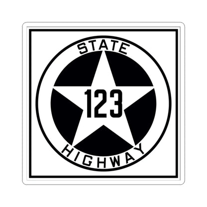 Texas 123 1917 (Texas) (Road Sign) STICKER Vinyl Kiss-Cut Decal 4 Inch White - The Sticker Space