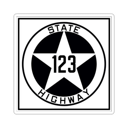 Texas 123 1917 (Texas) (Road Sign) STICKER Vinyl Kiss-Cut Decal 6 Inch White - The Sticker Space