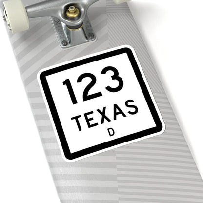 Texas 123-D (Texas) (Road Sign) STICKER Vinyl Kiss-Cut Decal - The Sticker Space