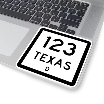 Texas 123-D (Texas) (Road Sign) STICKER Vinyl Kiss-Cut Decal - The Sticker Space