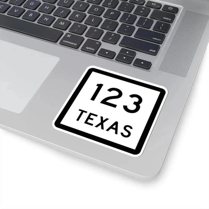 Texas 123 (Texas) (Road Sign) STICKER Vinyl Kiss-Cut Decal - The Sticker Space