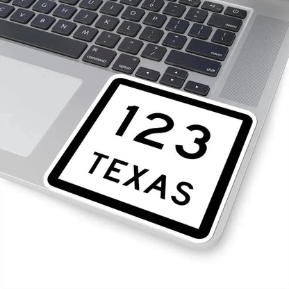 Texas 123 (Texas) (Road Sign) STICKER Vinyl Kiss-Cut Decal - The Sticker Space