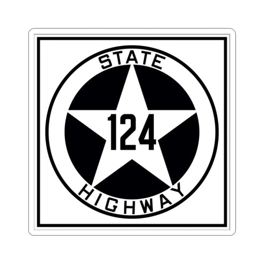 Texas 124 1917 (Texas) (Road Sign) STICKER Vinyl Kiss-Cut Decal 2 Inch White - The Sticker Space
