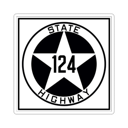 Texas 124 1917 (Texas) (Road Sign) STICKER Vinyl Kiss-Cut Decal 3 Inch White - The Sticker Space