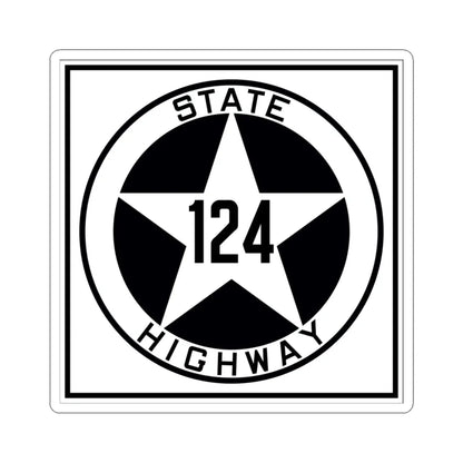 Texas 124 1917 (Texas) (Road Sign) STICKER Vinyl Kiss-Cut Decal 4 Inch White - The Sticker Space