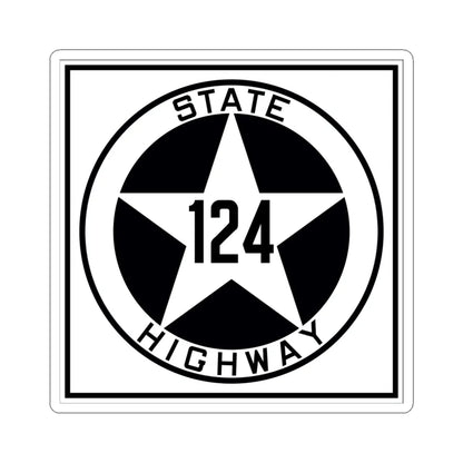 Texas 124 1917 (Texas) (Road Sign) STICKER Vinyl Kiss-Cut Decal 6 Inch White - The Sticker Space