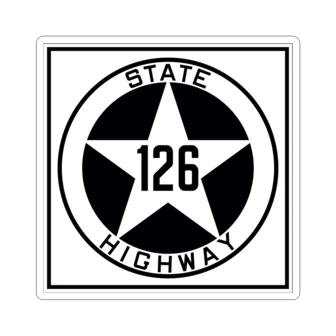 Texas 126 1917 (Texas) (Road Sign) STICKER Vinyl Kiss-Cut Decal 2 Inch White - The Sticker Space