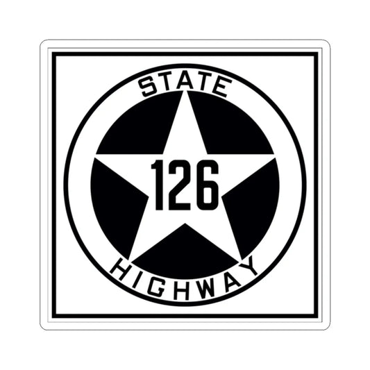 Texas 126 1917 (Texas) (Road Sign) STICKER Vinyl Kiss-Cut Decal 2 Inch White - The Sticker Space
