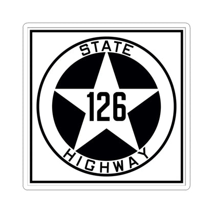 Texas 126 1917 (Texas) (Road Sign) STICKER Vinyl Kiss-Cut Decal 4 Inch White - The Sticker Space