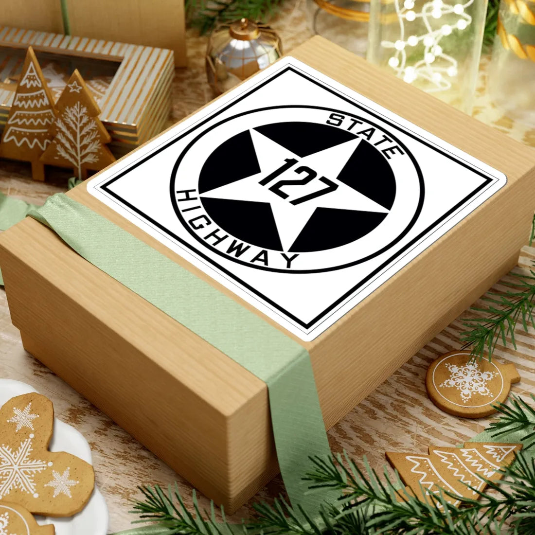 Texas 127 1917 (Texas) (Road Sign) STICKER Vinyl Kiss-Cut Decal - The Sticker Space