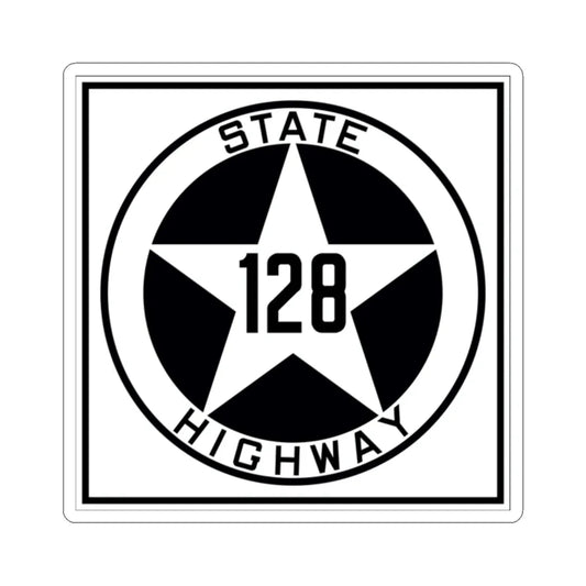 Texas 128 1917 (Texas) (Road Sign) STICKER Vinyl Kiss-Cut Decal 2 Inch White - The Sticker Space