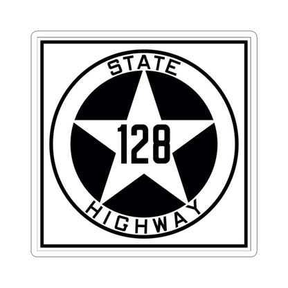Texas 128 1917 (Texas) (Road Sign) STICKER Vinyl Kiss-Cut Decal 3 Inch White - The Sticker Space