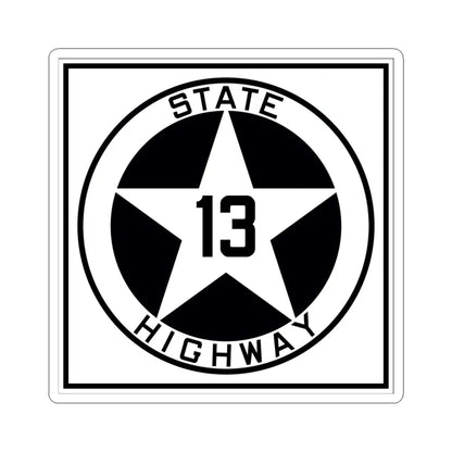 Texas 13 1917 (Texas) (Road Sign) STICKER Vinyl Kiss-Cut Decal 6 Inch White - The Sticker Space