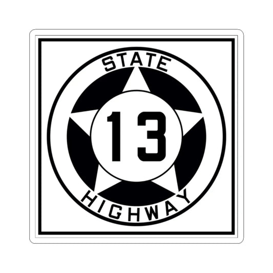 Texas 13 1935 (Texas) (Road Sign) STICKER Vinyl Kiss-Cut Decal 2 Inch White - The Sticker Space
