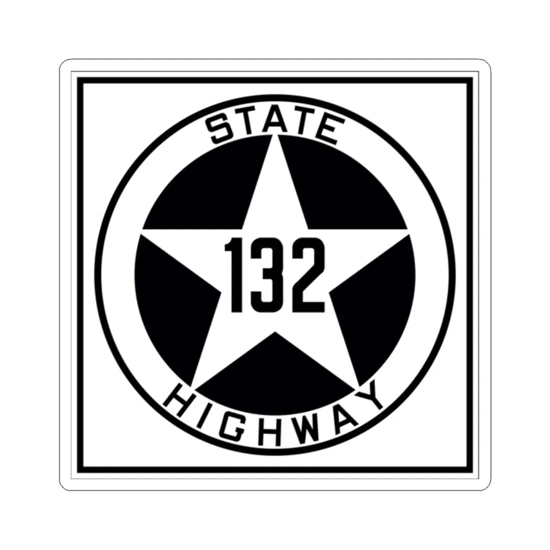 Texas 132 1917 (Texas) (Road Sign) STICKER Vinyl Kiss-Cut Decal 2 Inch White - The Sticker Space