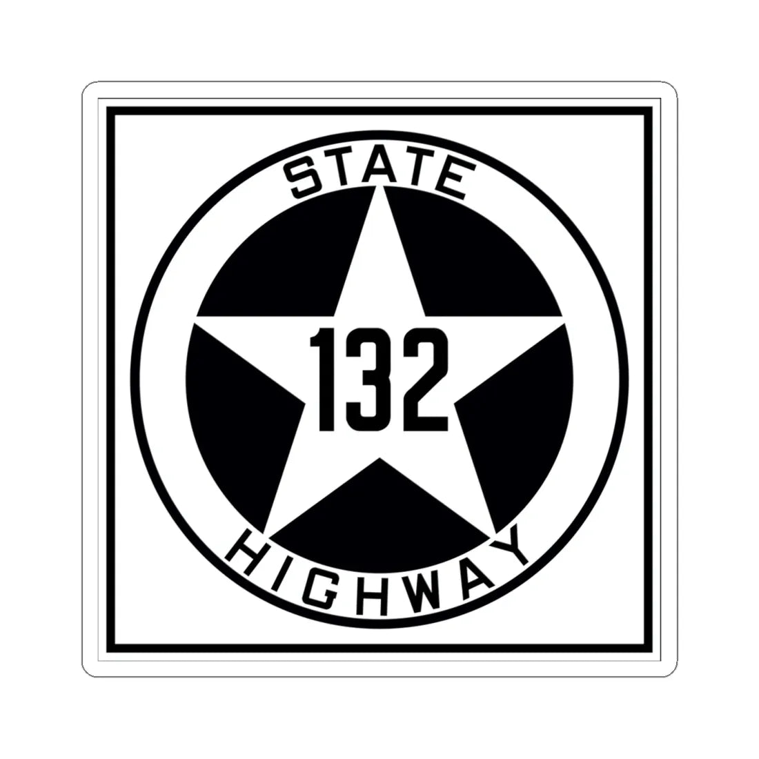 Texas 132 1917 (Texas) (Road Sign) STICKER Vinyl Kiss-Cut Decal 4 Inch White - The Sticker Space