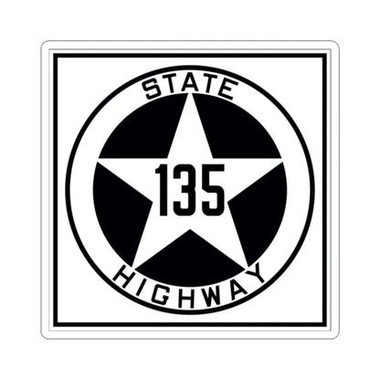 Texas 135 1917 (Texas) (Road Sign) STICKER Vinyl Kiss-Cut Decal 2 Inch White - The Sticker Space