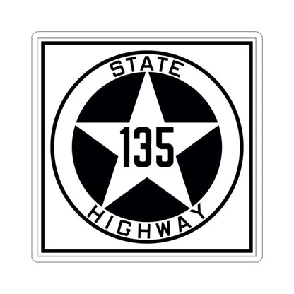 Texas 135 1917 (Texas) (Road Sign) STICKER Vinyl Kiss-Cut Decal 3 Inch White - The Sticker Space