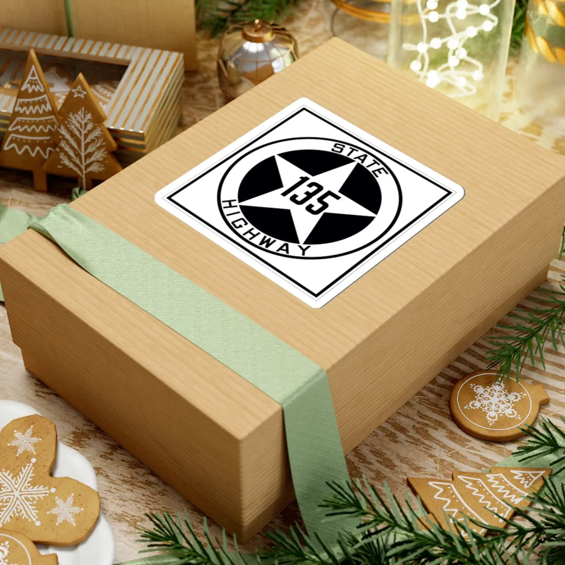 Texas 135 1917 (Texas) (Road Sign) STICKER Vinyl Kiss-Cut Decal - The Sticker Space