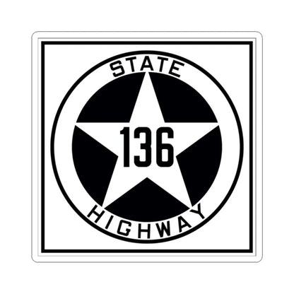 Texas 136 1917 (Texas) (Road Sign) STICKER Vinyl Kiss-Cut Decal 2 Inch White - The Sticker Space