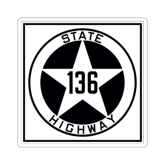 Texas 136 1917 (Texas) (Road Sign) STICKER Vinyl Kiss-Cut Decal 2 Inch White - The Sticker Space