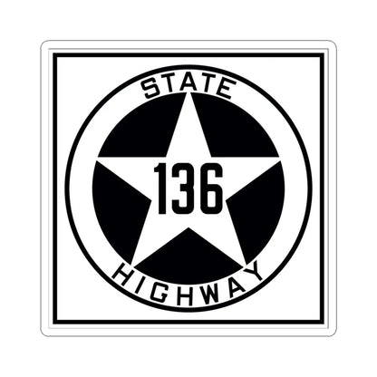 Texas 136 1917 (Texas) (Road Sign) STICKER Vinyl Kiss-Cut Decal 6 Inch White - The Sticker Space