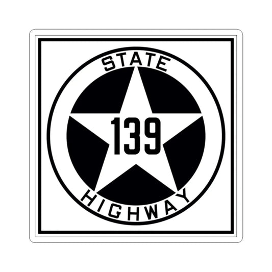 Texas 139 1917 (Texas) (Road Sign) STICKER Vinyl Kiss-Cut Decal 2 Inch White - The Sticker Space
