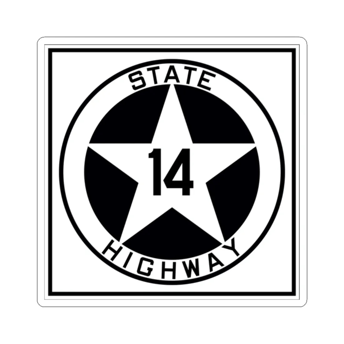 Texas 14 1917 (Texas) (Road Sign) STICKER Vinyl Kiss-Cut Decal 2 Inch White - The Sticker Space