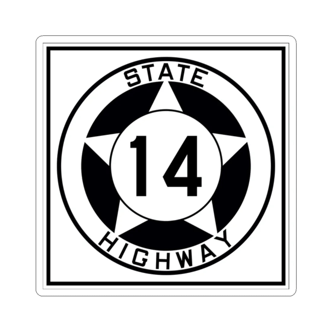 Texas 14 1935 (Texas) (Road Sign) STICKER Vinyl Kiss-Cut Decal 2 Inch White - The Sticker Space