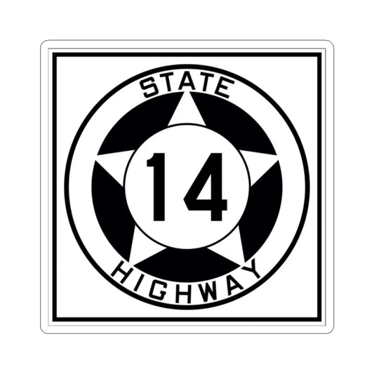 Texas 14 1935 (Texas) (Road Sign) STICKER Vinyl Kiss-Cut Decal 2 Inch White - The Sticker Space