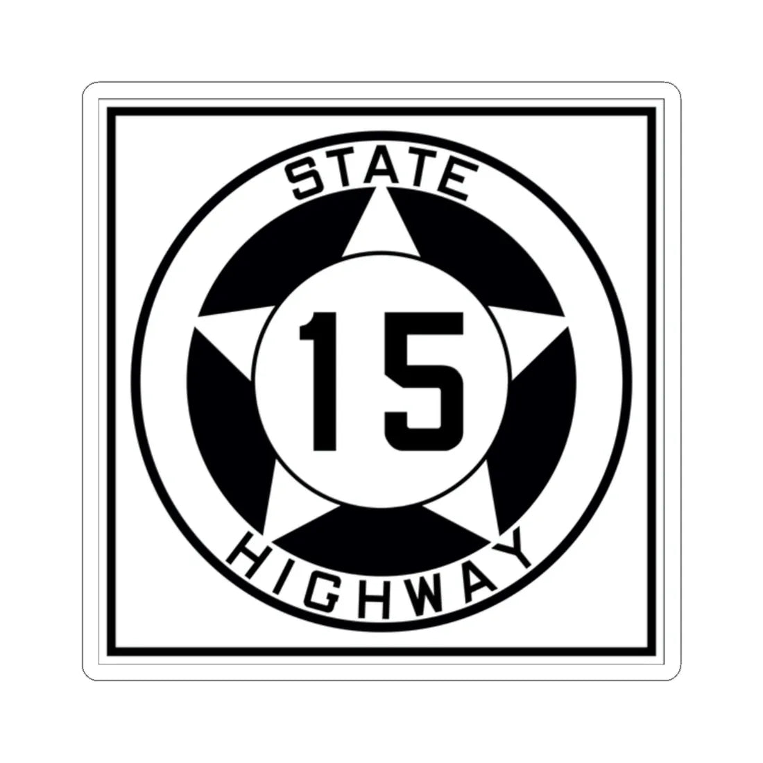 Texas 15 1935 (Texas) (Road Sign) STICKER Vinyl Kiss-Cut Decal 2 Inch White - The Sticker Space