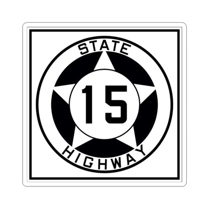 Texas 15 1935 (Texas) (Road Sign) STICKER Vinyl Kiss-Cut Decal 3 Inch White - The Sticker Space