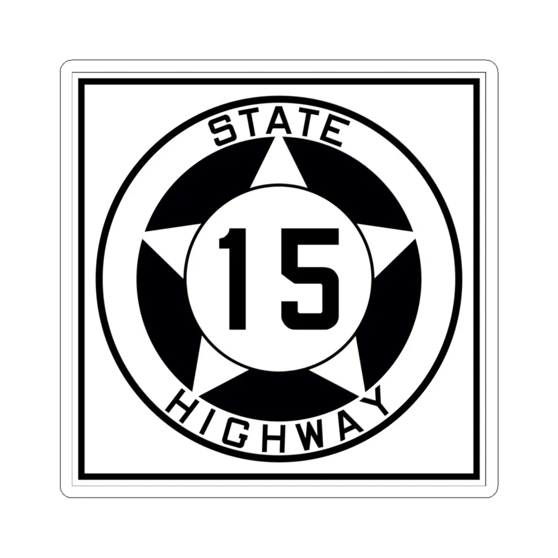 Texas 15 1935 (Texas) (Road Sign) STICKER Vinyl Kiss-Cut Decal 4 Inch White - The Sticker Space