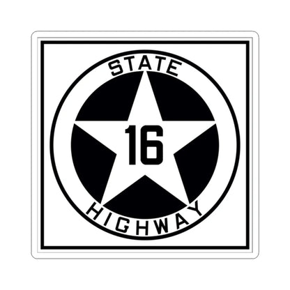 Texas 16 1917 (Texas) (Road Sign) STICKER Vinyl Kiss-Cut Decal 2 Inch White - The Sticker Space