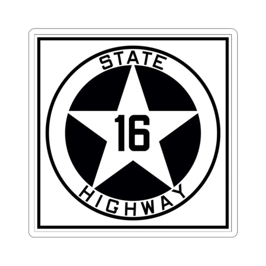 Texas 16 1917 (Texas) (Road Sign) STICKER Vinyl Kiss-Cut Decal 2 Inch White - The Sticker Space