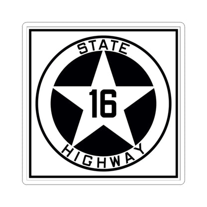 Texas 16 1917 (Texas) (Road Sign) STICKER Vinyl Kiss-Cut Decal 3 Inch White - The Sticker Space