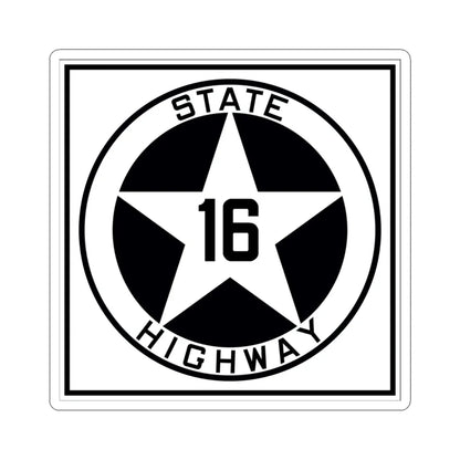 Texas 16 1917 (Texas) (Road Sign) STICKER Vinyl Kiss-Cut Decal 4 Inch White - The Sticker Space