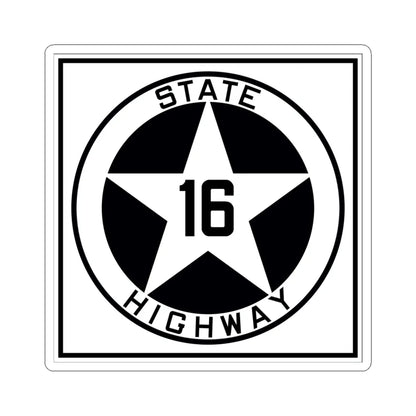 Texas 16 1917 (Texas) (Road Sign) STICKER Vinyl Kiss-Cut Decal 6 Inch White - The Sticker Space