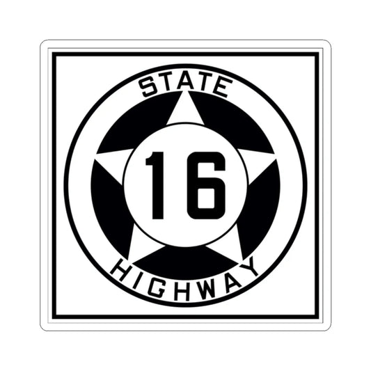 Texas 16 1935 (Texas) (Road Sign) STICKER Vinyl Kiss-Cut Decal 2 Inch White - The Sticker Space