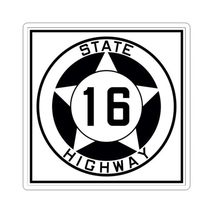 Texas 16 1935 (Texas) (Road Sign) STICKER Vinyl Kiss-Cut Decal 3 Inch White - The Sticker Space