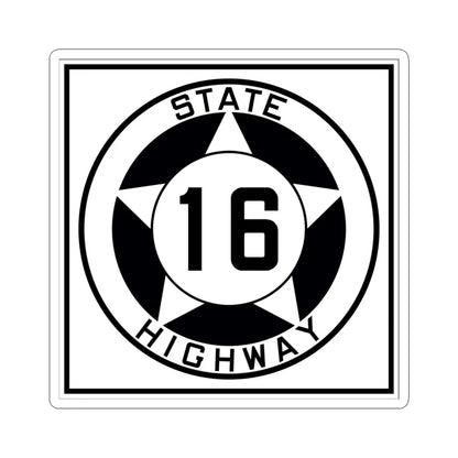 Texas 16 1935 (Texas) (Road Sign) STICKER Vinyl Kiss-Cut Decal 4 Inch White - The Sticker Space
