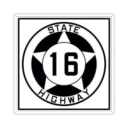 Texas 16 1935 (Texas) (Road Sign) STICKER Vinyl Kiss-Cut Decal 6 Inch White - The Sticker Space
